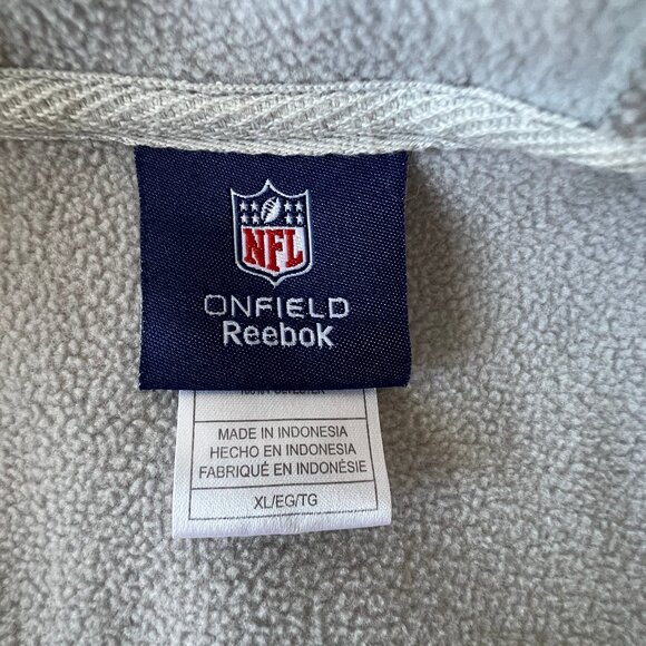 Reebox NY Giants On Field Full Zip Jacket with Hood, NFC East, Gray and Blue, XL - Picture 9 of 14